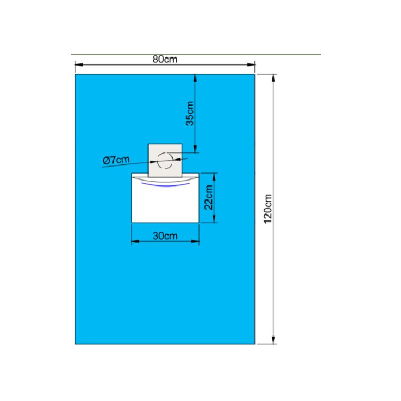 Покриття операційне офтальмологічне 120 см х 80 см (ламінований спанбонд - 39 г/м2) з адгезивним операційним отвором (поліетилен - 70 мікрон) NUREL®